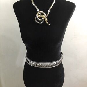 Genuine Leather Studded Chrome Plated Biker Rocker Goth Belt